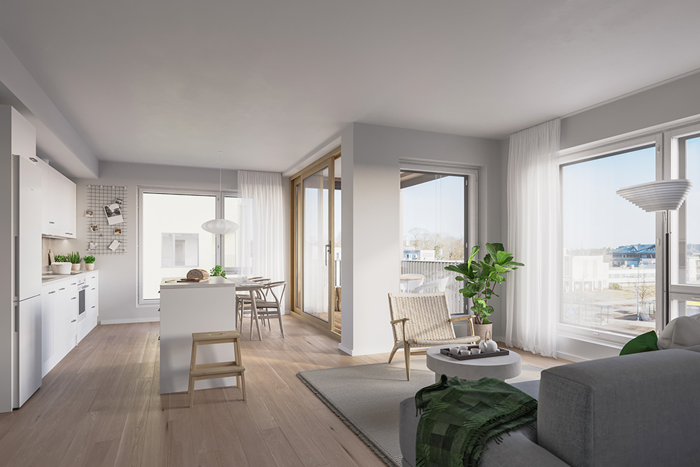 Asunto Oy Naantalin Estellen havainnekuva esimerkkiasunnosta