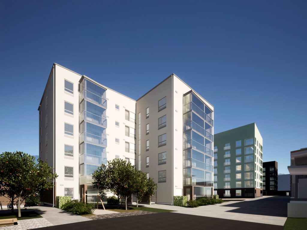 Havainnekuva Kaarnatie 8 B:n uudiskohteesta.