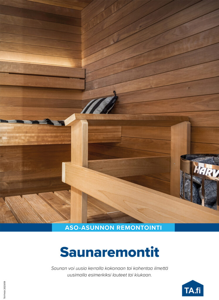 Saunaesitteen kansi.